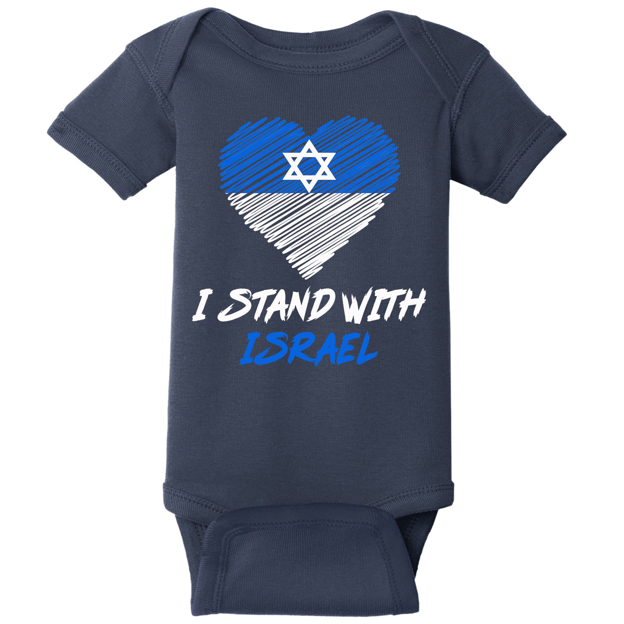 Support Israel I Stand With Israel Israeli Flag Baby Bodysuit