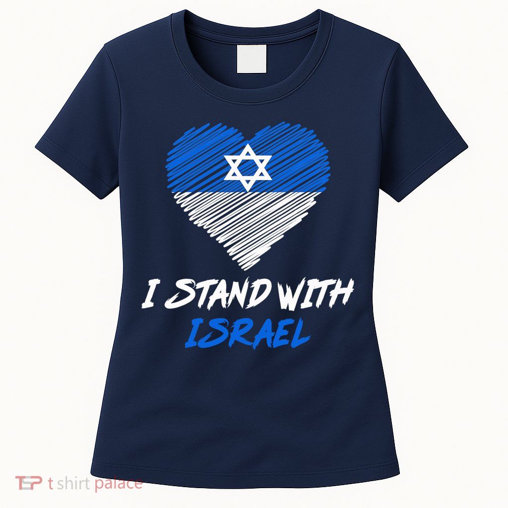 Support Israel I Stand With Israel Israeli Flag Womens T-Shirt