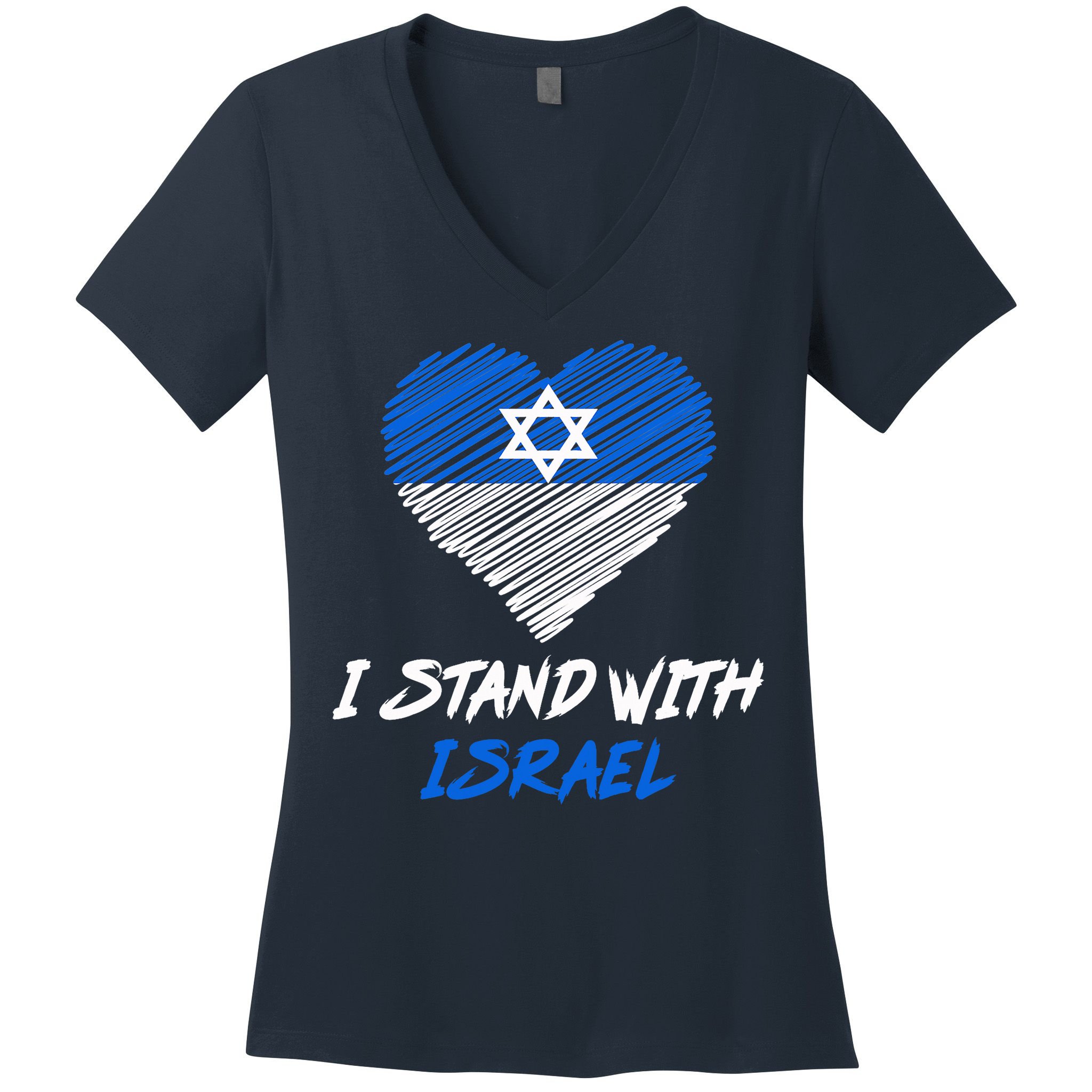 Support Israel I Stand With Israel Israeli Flag Women's V-Neck T-Shirt