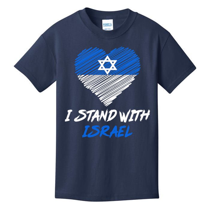 Support Israel I Stand With Israel Israeli Flag Kids T-Shirt