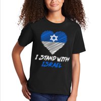 Support Israel I Stand With Israel Israeli Flag Kids T-Shirt