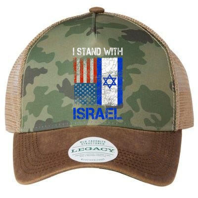 Support Israel I Stand With Israel Usa American Israeli Flag Legacy Tie Dye Trucker Hat