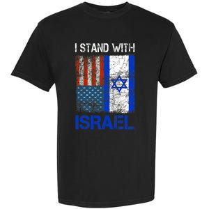 Support Israel I Stand With Israel Usa American Israeli Flag Garment-Dyed Heavyweight T-Shirt