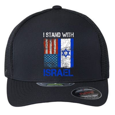 Support Israel I Stand With Israel Usa American Israeli Flag Flexfit Unipanel Trucker Cap