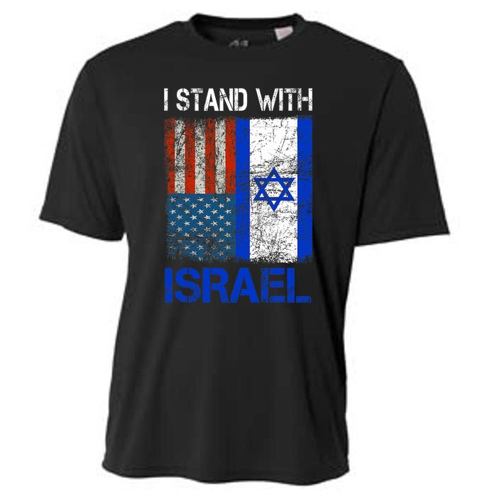 Support Israel I Stand With Israel Usa American Israeli Flag Cooling Performance Crew T-Shirt