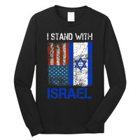 Support Israel I Stand With Israel Usa American Israeli Flag Long Sleeve Shirt