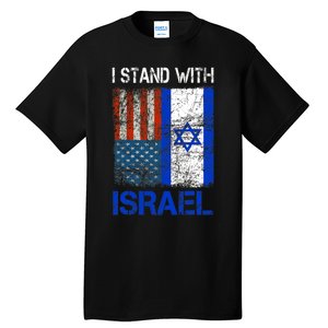 Support Israel I Stand With Israel Usa American Israeli Flag Tall T-Shirt