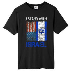 Support Israel I Stand With Israel Usa American Israeli Flag Tall Fusion ChromaSoft Performance T-Shirt