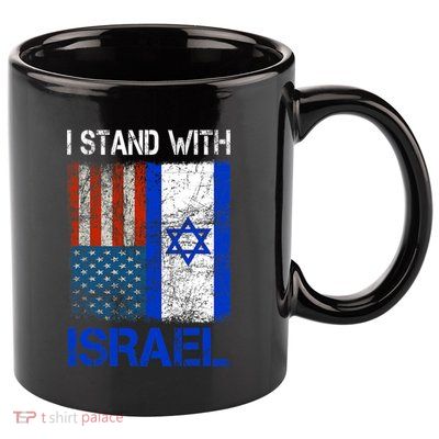 Support Israel I Stand With Israel Usa American Israeli Flag 11oz C Handle Ceramic Mug