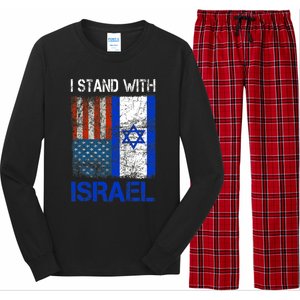 Support Israel I Stand With Israel Usa American Israeli Flag Long Sleeve Pajama Set