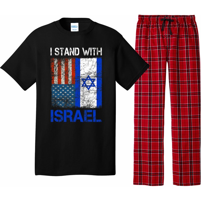 Support Israel I Stand With Israel Usa American Israeli Flag Pajama Set