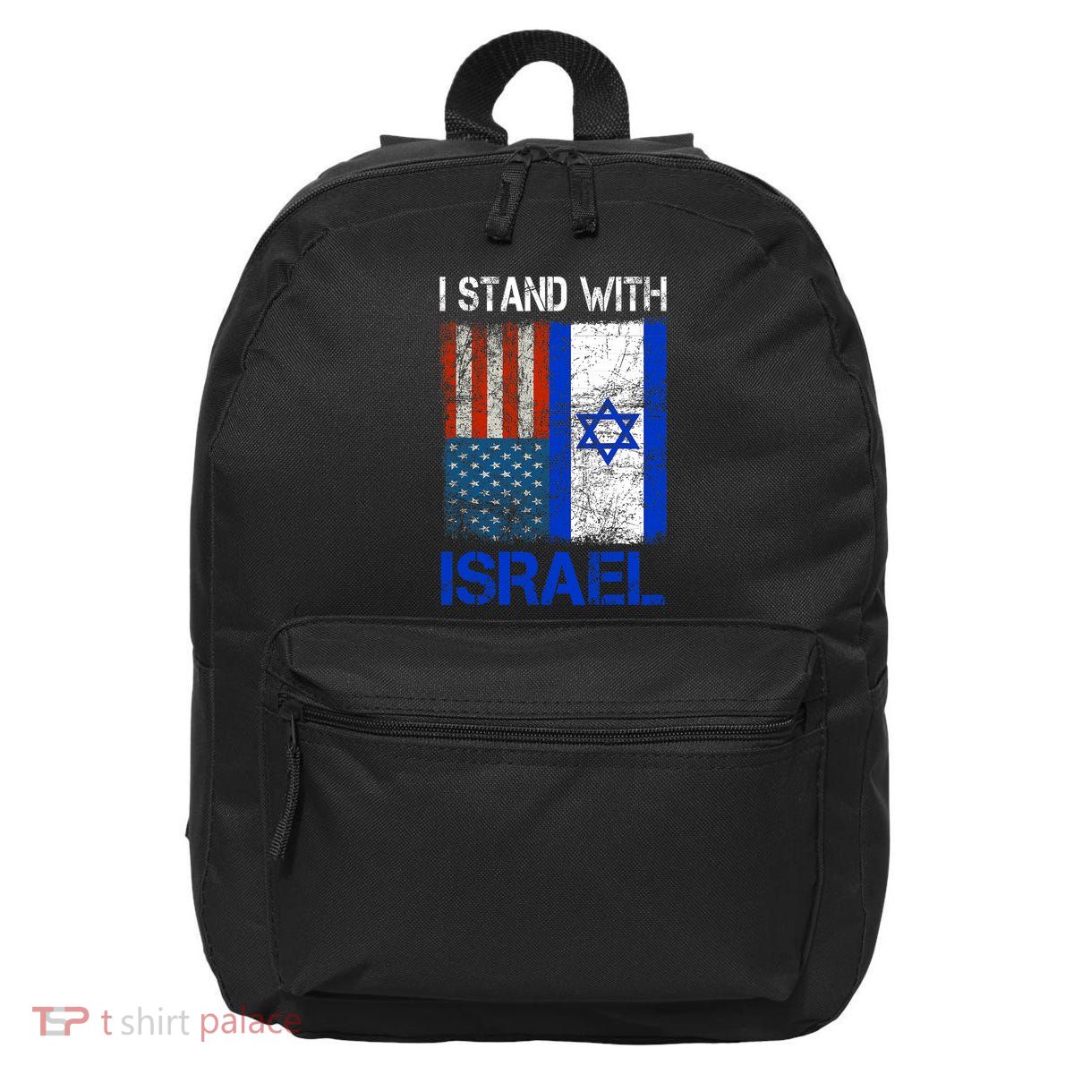 Support Israel I Stand With Israel Usa American Israeli Flag 16 in Basic Backpack