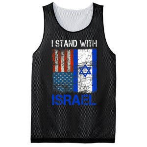 Support Israel I Stand With Israel Usa American Israeli Flag Mesh Reversible Basketball Jersey Tank