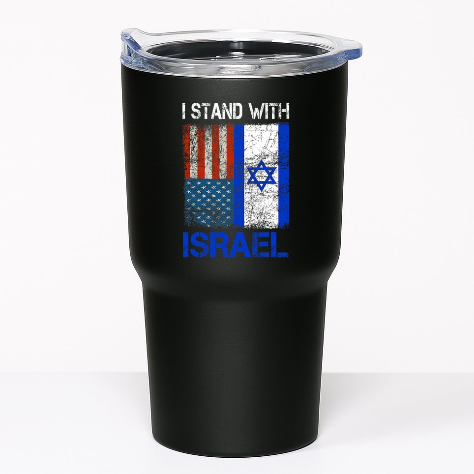 Support Israel I Stand With Israel Usa American Israeli Flag Tumbler