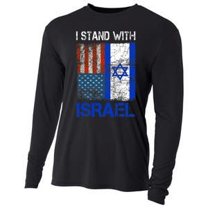 Support Israel I Stand With Israel Usa American Israeli Flag Cooling Performance Long Sleeve Crew