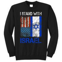 Support Israel I Stand With Israel Usa American Israeli Flag Tall Sweatshirt