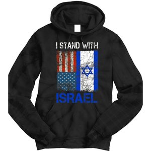 Support Israel I Stand With Israel Usa American Israeli Flag Tie Dye Hoodie