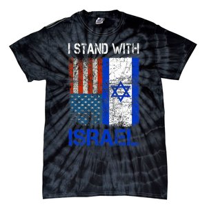 Support Israel I Stand With Israel Usa American Israeli Flag Tie-Dye T-Shirt