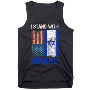 Support Israel I Stand With Israel Usa American Israeli Flag Tank Top