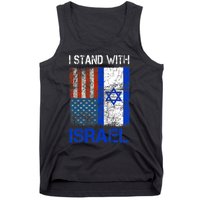 Support Israel I Stand With Israel Usa American Israeli Flag Tank Top