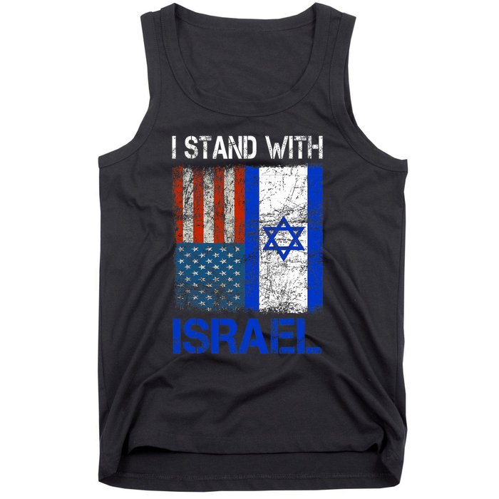 Support Israel I Stand With Israel Usa American Israeli Flag Tank Top