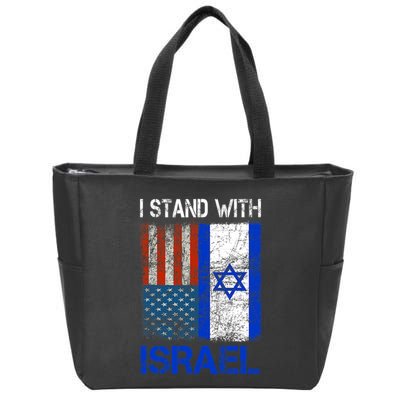 Support Israel I Stand With Israel Usa American Israeli Flag Zip Tote Bag