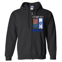 Support Israel I Stand With Israel Usa American Israeli Flag Full Zip Hoodie