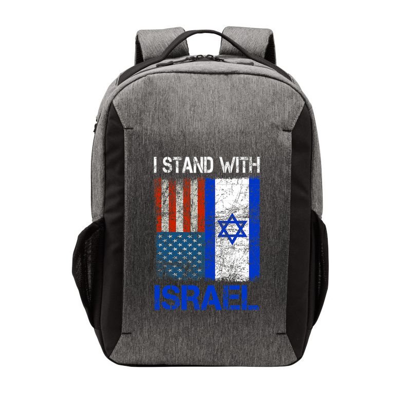 Support Israel I Stand With Israel Usa American Israeli Flag Vector Backpack