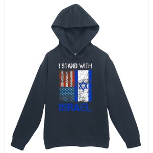 Support Israel I Stand With Israel Usa American Israeli Flag Urban Pullover Hoodie