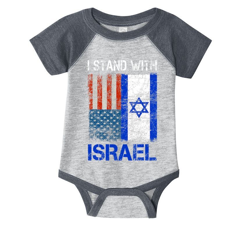 Support Israel I Stand With Israel Usa American Israeli Flag Infant Baby Jersey Bodysuit