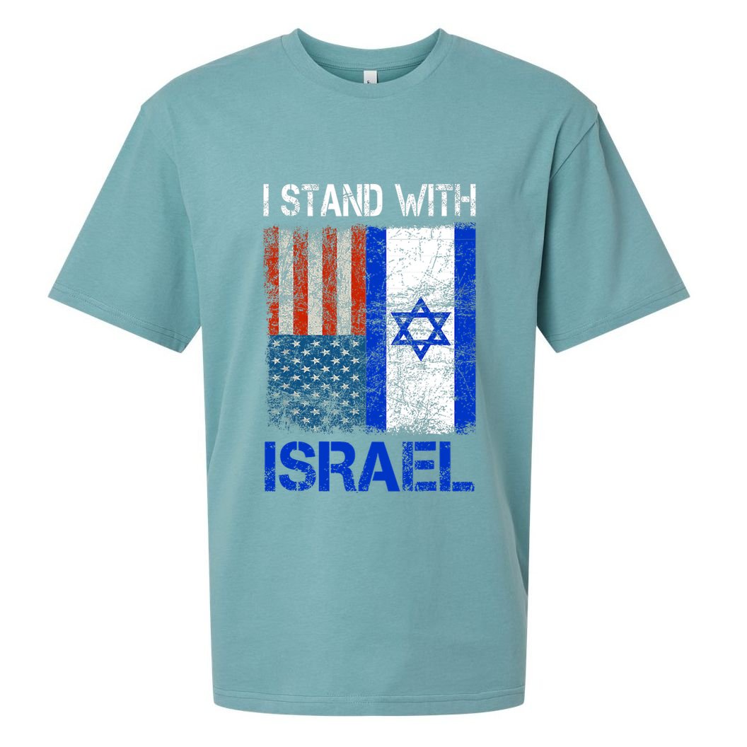 Support Israel I Stand With Israel Usa American Israeli Flag Sueded Cloud Jersey T-Shirt