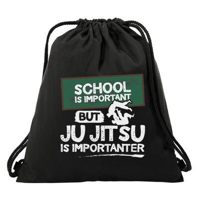School Is Important But Ju Jitsu Is Importanter Jujitsu Drawstring Bag