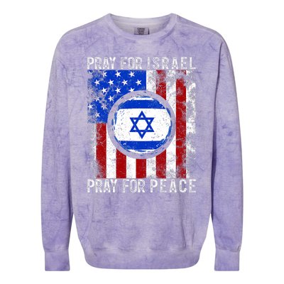 Support Israel I Stand With Israel Pray For Israel America Flag Colorblast Crewneck Sweatshirt