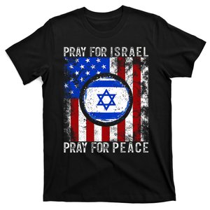 Support Israel I Stand With Israel Pray For Israel America Flag T-Shirt