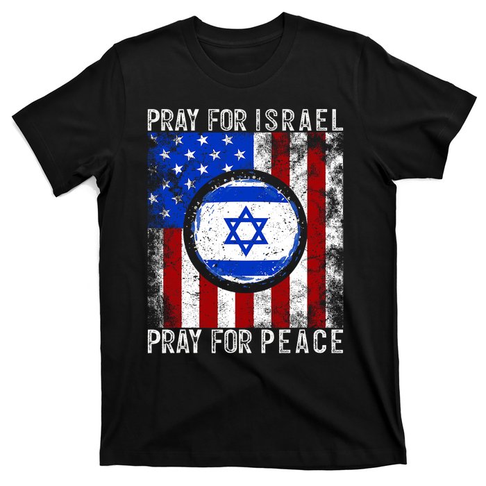 Support Israel I Stand With Israel Pray For Israel America Flag T-Shirt