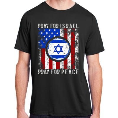 Support Israel I Stand With Israel Pray For Israel America Flag Adult ChromaSoft Performance T-Shirt