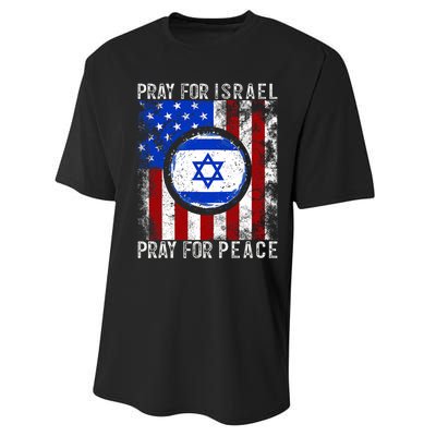 Support Israel I Stand With Israel Pray For Israel America Flag Performance Sprint T-Shirt