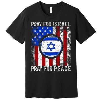 Support Israel I Stand With Israel Pray For Israel America Flag Premium T-Shirt