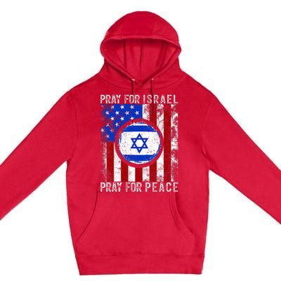 Support Israel I Stand With Israel Pray For Israel America Flag Premium Pullover Hoodie