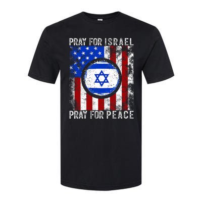 Support Israel I Stand With Israel Pray For Israel America Flag Softstyle CVC T-Shirt