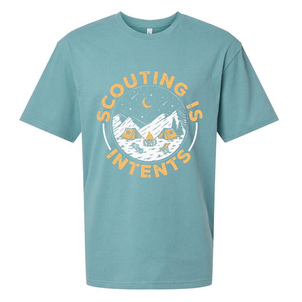 Scouting Is Intents Scout Funny Camping Sueded Cloud Jersey T-Shirt