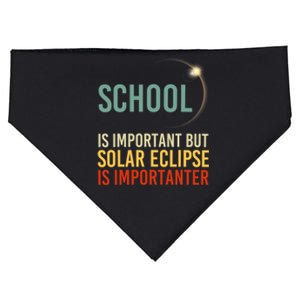 School Is Important But Solar Eclipse Is Importanter Funny USA-Made Doggie Bandana