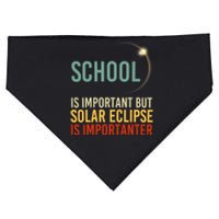 School Is Important But Solar Eclipse Is Importanter Funny USA-Made Doggie Bandana