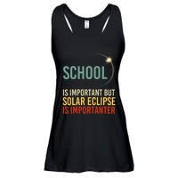 School Is Important But Solar Eclipse Is Importanter Funny Ladies Essential Flowy Tank