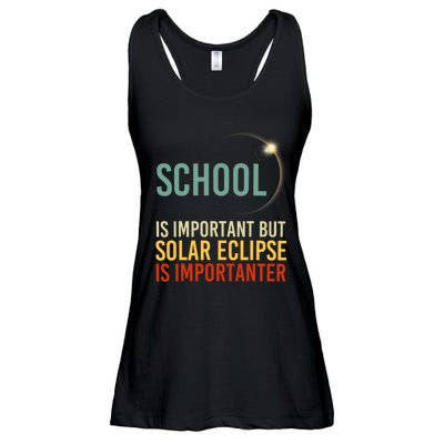 School Is Important But Solar Eclipse Is Importanter Funny Ladies Essential Flowy Tank