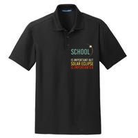 School Is Important But Solar Eclipse Is Importanter Funny Dry Zone Grid Polo