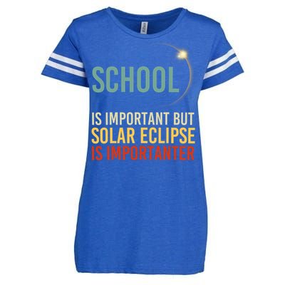 School Is Important But Solar Eclipse Is Importanter Funny Enza Ladies Jersey Football T-Shirt