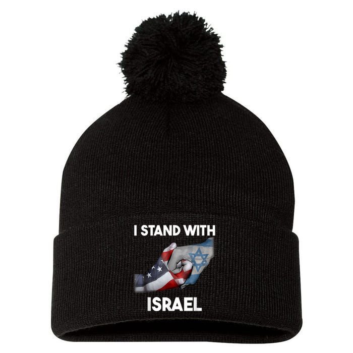 Support Israel I Stand With Israel Israel Strong Israel Flag  I Stand With Isra Pom Pom 12in Knit Beanie