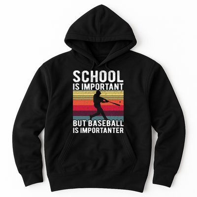 School Is Important But Baseball Is Importanter Vintage Hoodie