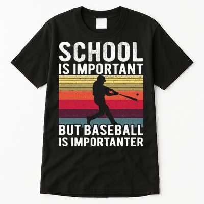 School Is Important But Baseball Is Importanter Vintage Tall T-Shirt